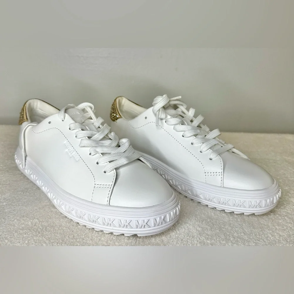 Michael Kors Women’s Grove Embellished Leather Sneaker - Size 6.5 - Picture 6 of 10
